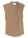 Isabel Marant Nayda Twisted Cap-sleeve T-shirt In Brown