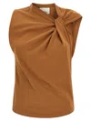 Isabel Marant Sleeveless Crew Neck Top With Knot Detail In Brown