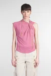 Isabel Marant Nayda Twisted Cap-sleeve T-shirt In Pink