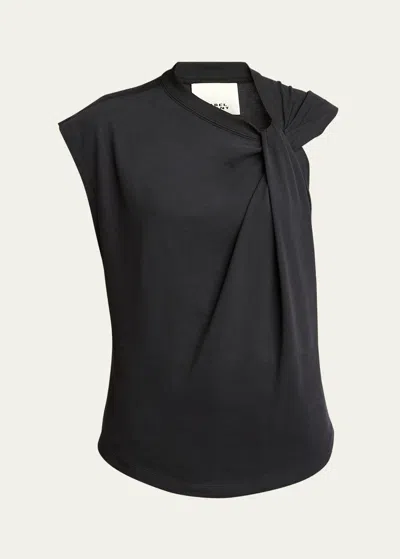 Isabel Marant Black Cotton Nayda T-shirt In Multi