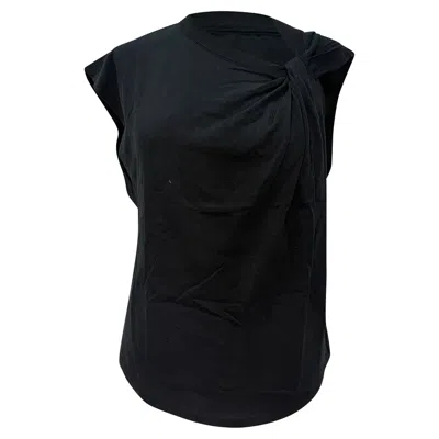 Isabel Marant Nayda Twisted T-shirt In Black Cotton