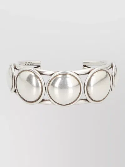 Isabel Marant Ned Bracelet Circular Cuff Polished Brass In White
