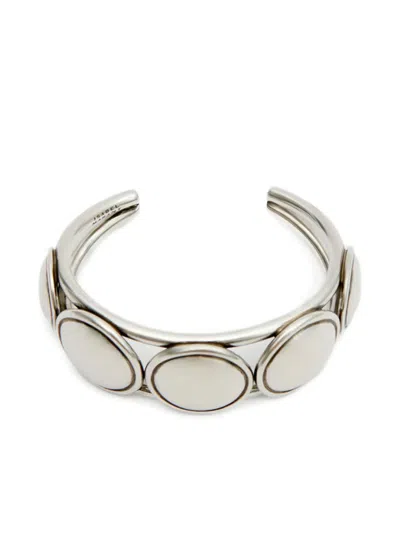 Isabel Marant Ned Engraved-logo Bracelet In Silver