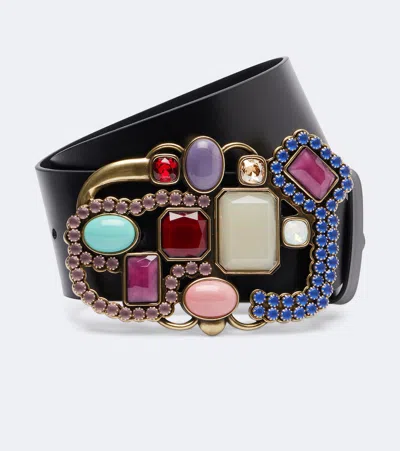 Isabel Marant Nedia Embellished Leather Belt In Black