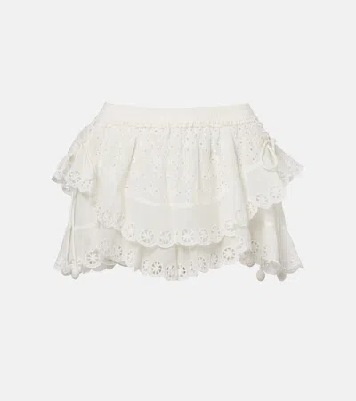 Isabel Marant Neis Cotton And Silk Shorts In White