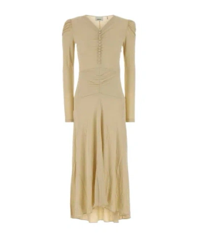 Isabel Marant Nejma Ruched Midi Dress In Gold