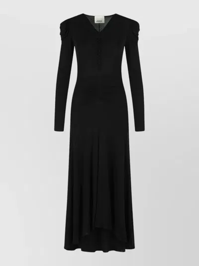 Isabel Marant Nejma Viscose Dress Asymmetric Hem In Black