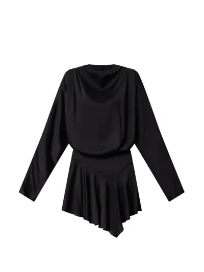 Isabel Marant Neline Satin Mini Dress In Black
