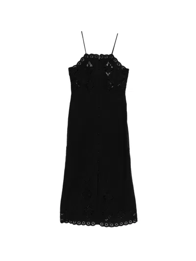 Isabel Marant Nelsane Cotton And Linen Midi Dress In Black