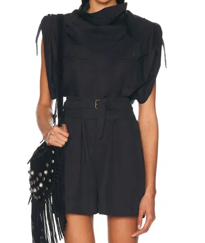 Isabel Marant Nemia Top In Faded Black In Multi