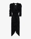Isabel Marant Nemil Zebra-print Puff-sleeve Dress In Black