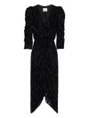 Isabel Marant Nemil Zebra-print Puff-sleeve Dress In Black