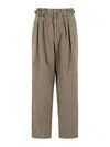 Isabel Marant Neriah Brown Cotton And Linen Pants In Brown