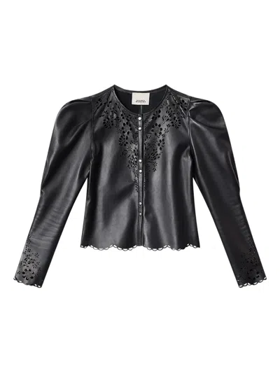 Isabel Marant Nerida Floral-cutout Shirt In Black