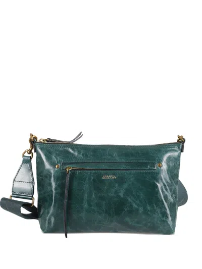 Isabel Marant Nessah Zip-fastening Shoulder Bag In Green