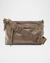 Isabel Marant Nessah Zip Leather Shoulder Bag In Dark Khaki