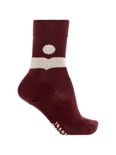 Isabel Marant Nesson Intarsia-knit Socks In Red