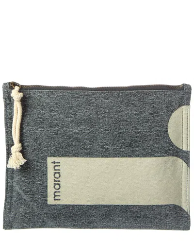 Isabel Marant Netia Canvas Clutch In Gray