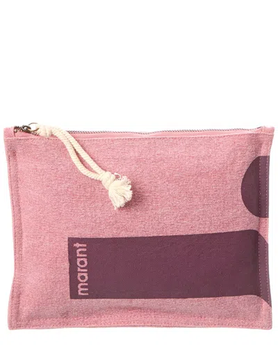 Isabel Marant Netia Canvas Clutch In Pink