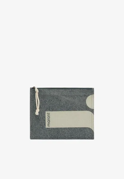 Isabel Marant Netia Clutch Bag In Gray