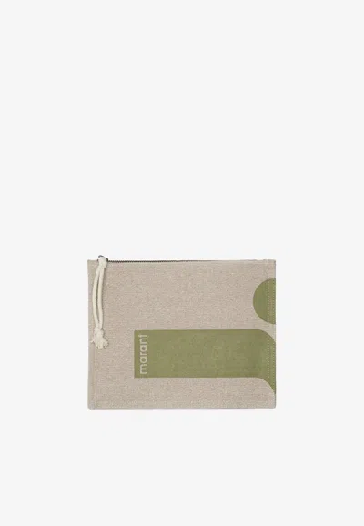 Isabel Marant Netia Clutch Bag In Gray