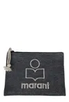 Isabel Marant Netia Logo Embroidered Clutch Bag