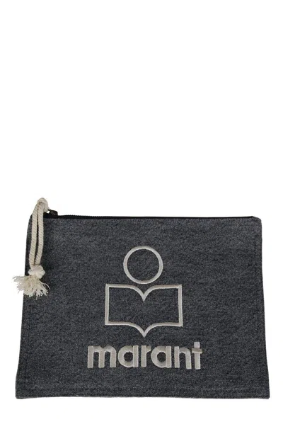 Isabel Marant Netia Logo Embroidered Clutch Bag