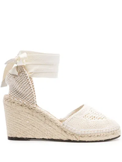 Isabel Marant Neutral Alfafi 85 Wedge Espadrilles In Nude