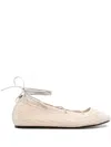 ISABEL MARANT NEUTRAL BELNA OPENWORK BALLERINA SHOES - WOMEN'S - POLYESTER/CALF LEATHER/SHEEPSKIN