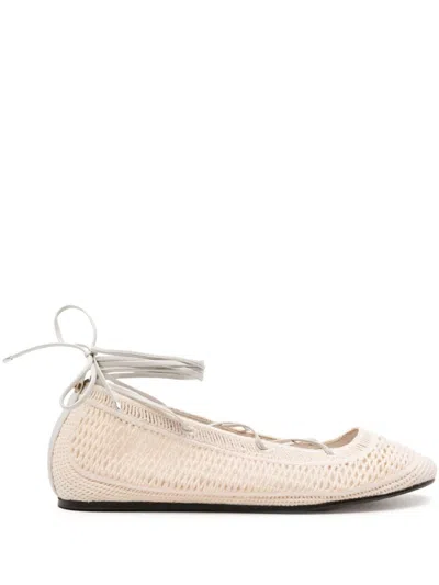 Isabel Marant Neutral Belna Openwork Ballerina Shoes In Neutrals