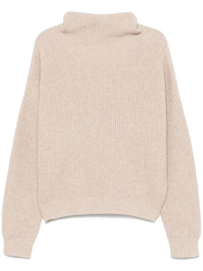 Isabel Marant Neutral Brooke Ribbed Knit Pullover In Brown