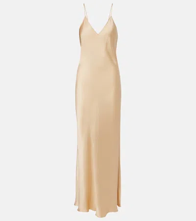 Isabel Marant Nevana Satin Slip Dress In Neutral