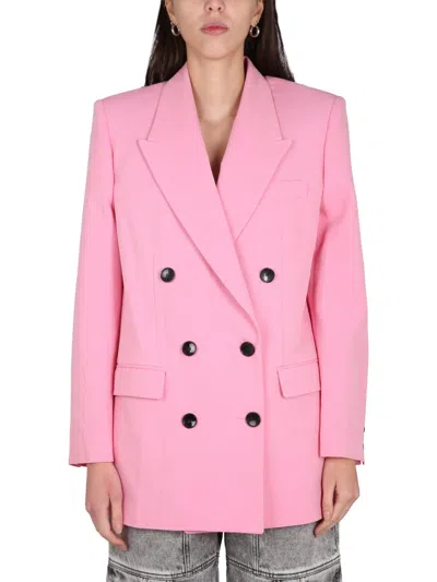 Isabel Marant Nevim Double-breasted Jacket In Pink