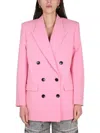 Isabel Marant Double-breasted Nevim Blazer With Peak Lapel 40 Italian Size In Pink