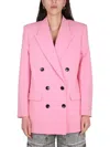 Isabel Marant Double-breasted Nevim Blazer With Peak Lapel 40 Italian Size In Pink
