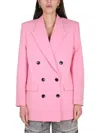 Isabel Marant Double-breasted Nevim Blazer With Peak Lapel 40 Italian Size In Pink