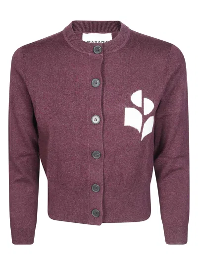 Isabel Marant Newtongz Newtong Women's Wool-cotton Cardigan Sweater In Bordeaux