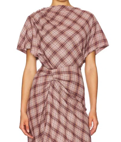Isabel Marant Neyela Short Sleeve Top In Rosewood In Pink
