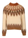 Isabel Marant Nicholas Oversize Fair Isle Mohair Blend Crewneck Sweater In Neutral