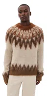 Isabel Marant Nicholas Oversize Fair Isle Mohair Blend Crewneck Sweater In Multi