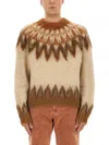 Isabel Marant Marant Nicolas Mohair Blend Sweater With Fair Isle Pattern In Brown
