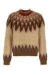 Isabel Marant Marant Nicolas Mohair Blend Sweater With Fair Isle Pattern In Brown