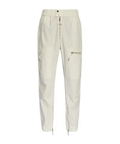 Isabel Marant Niels Cotton Cargo Trousers In White