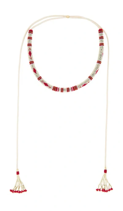 Isabel Marant Nina Long Necklace In Animal Print