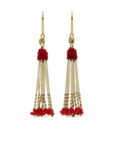 Isabel Marant Nina Pendant Beaded-embellishment Earrings In Gold