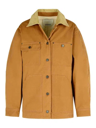 Isabel Marant Ninon Cotton Cognac Jacket In Yellow