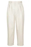 Isabel Marant Niouflow Mom-fit Ecru Cotton Trousers In Blue