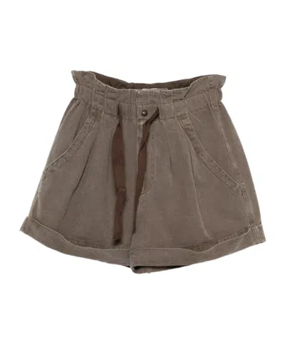 Isabel Marant Nirma Drawstring Pleated Shorts In Brown
