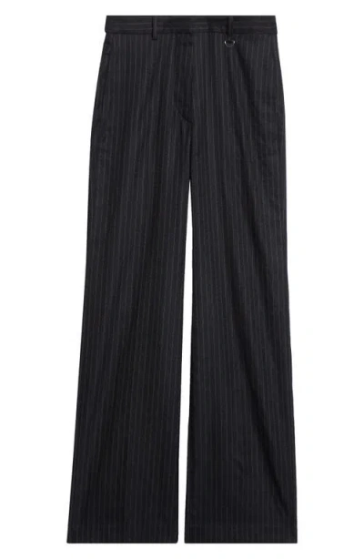 Isabel Marant Noanda Pinstripe Wool Blend Pants In Black