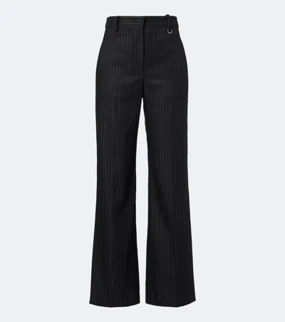 Isabel Marant Noanda Pinstripe Wool-blend Straight Pants In Black